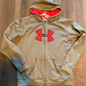 Grey and Pink Under Armor Zip up